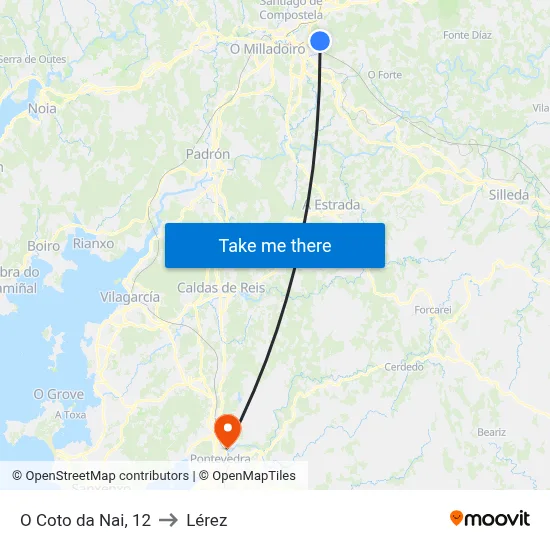 O Coto da Nai, 12 to Lérez map