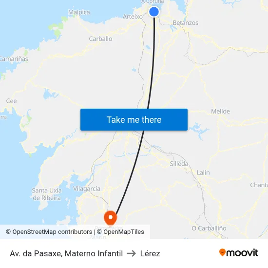 Av. da Pasaxe, Materno Infantil to Lérez map