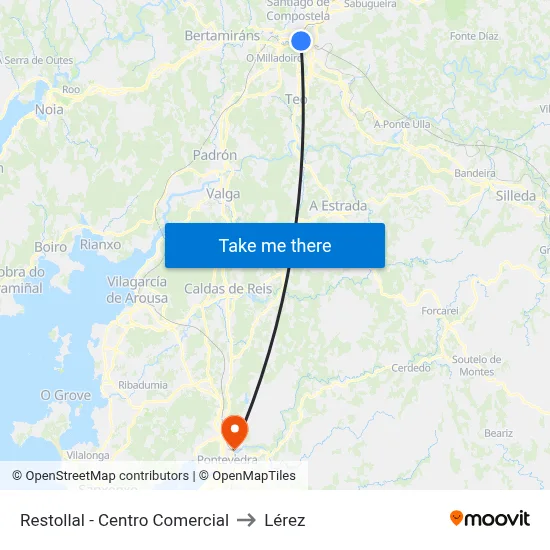 Restollal - Centro Comercial to Lérez map