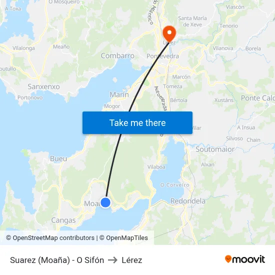 Suarez (Moaña) - O Sifón to Lérez map
