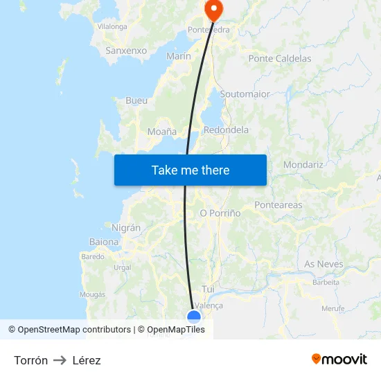 Torrón to Lérez map