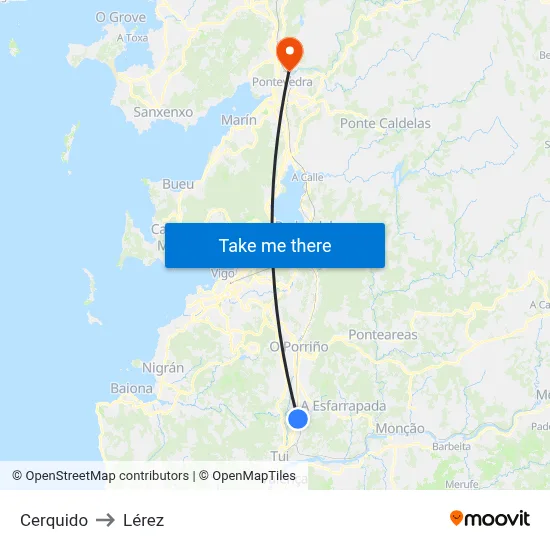 Cerquido to Lérez map