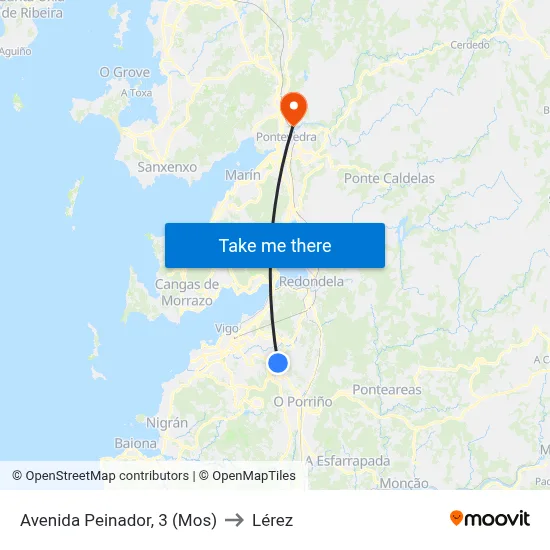 Avenida Peinador, 3 (Mos) to Lérez map