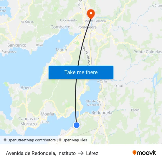 Avenida de Redondela, Instituto to Lérez map