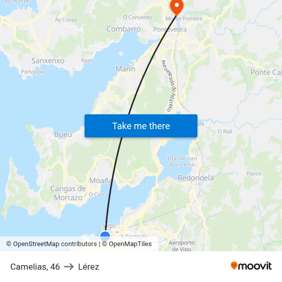 Camelias, 46 to Lérez map