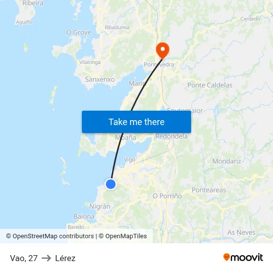 Vao, 27 to Lérez map