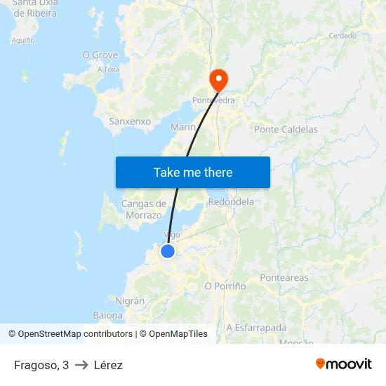 Fragoso, 3 to Lérez map