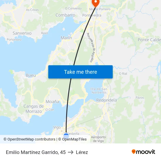 Emilio Martínez Garrido, 45 to Lérez map