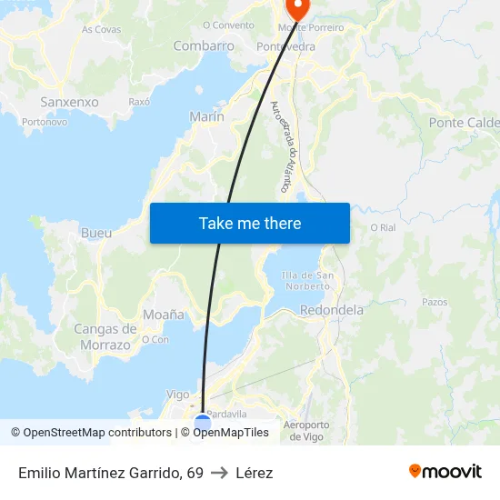 Emilio Martínez Garrido, 69 to Lérez map