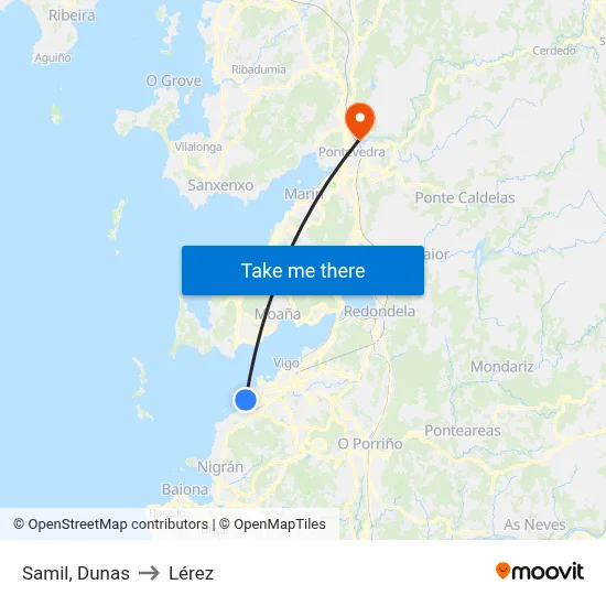 Samil, Dunas to Lérez map