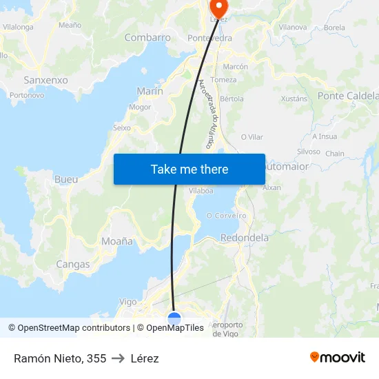 Ramón Nieto, 355 to Lérez map