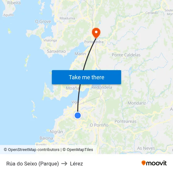 Rúa do Seixo (Parque) to Lérez map