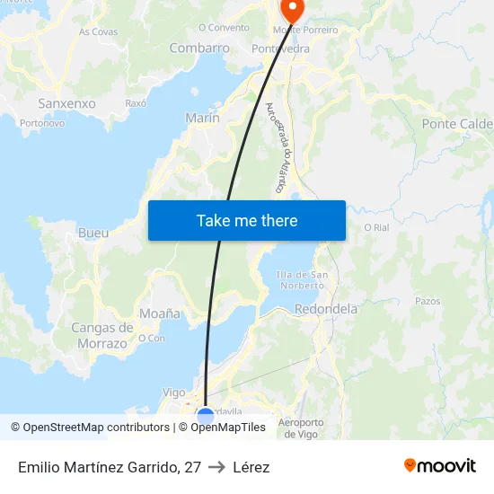 Emilio Martínez Garrido, 27 to Lérez map