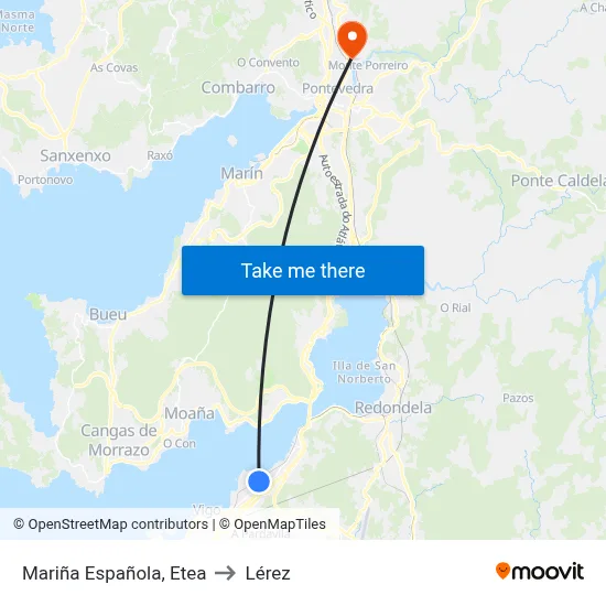 Mariña Española, Etea to Lérez map