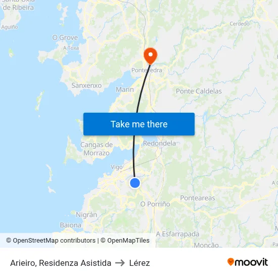Arieiro, Residenza Asistida to Lérez map