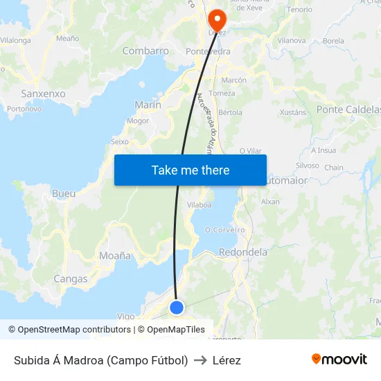 Subida Á Madroa (Campo Fútbol) to Lérez map