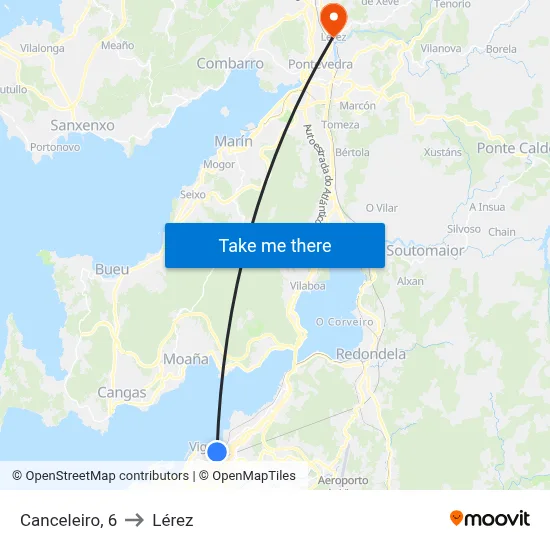 Canceleiro, 6 to Lérez map