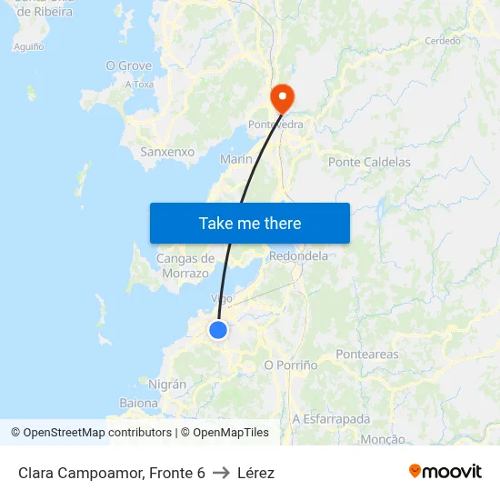 Clara Campoamor, Fronte 6 to Lérez map