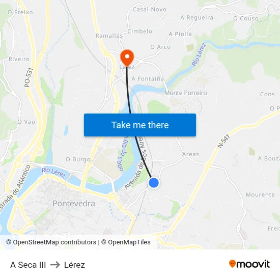 A Seca III to Lérez map