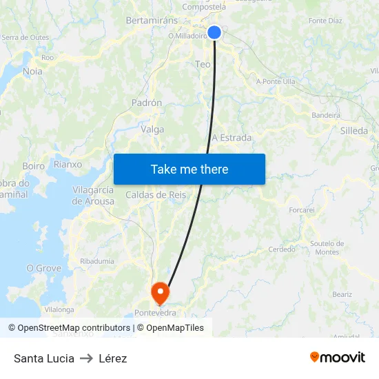 Santa Lucia to Lérez map