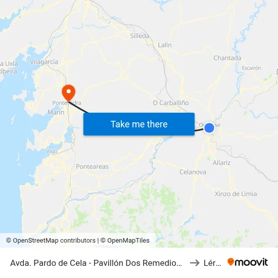 Avda. Pardo de Cela - Pavillón Dos Remedios 🏃🏃‍➡️ to Lérez map