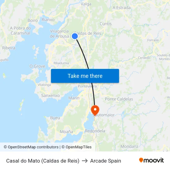 Casal do Mato (Caldas de Reis) to Arcade Spain map
