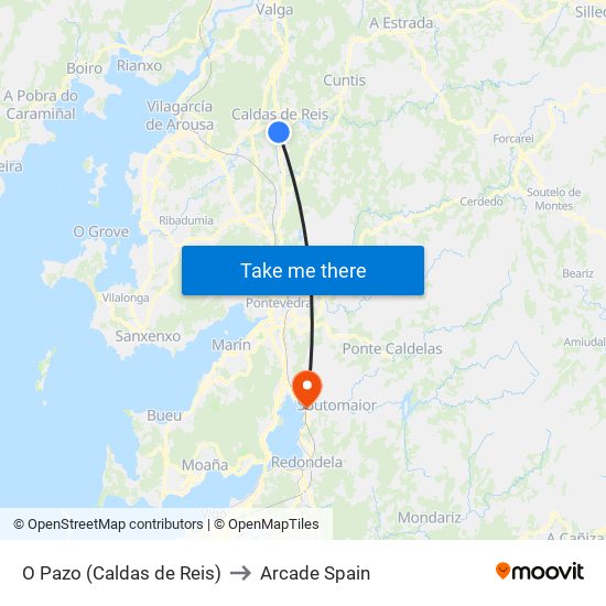 O Pazo (Caldas de Reis) to Arcade Spain map