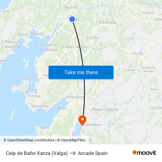 Ceip de Baño-Xanza (Valga) to Arcade Spain map