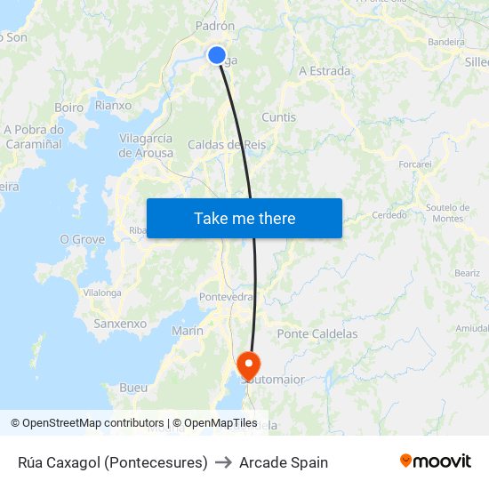 Rúa Caxagol (Pontecesures) to Arcade Spain map