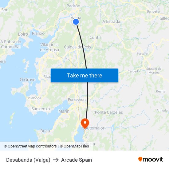 Desabanda (Valga) to Arcade Spain map