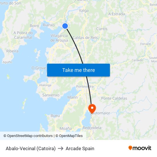 Abalo-Vecinal (Catoira) to Arcade Spain map