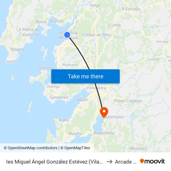 Ies Miguel Ángel González Estévez (Vilagarcía de Arousa)) to Arcade Spain map