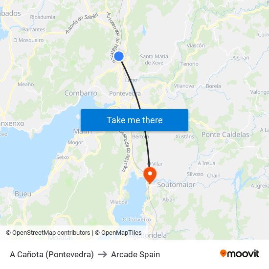 A Cañota (Pontevedra) to Arcade Spain map