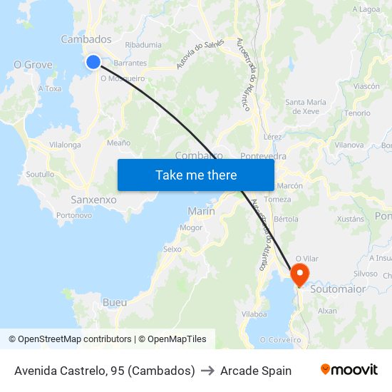 Avenida Castrelo, 95 (Cambados) to Arcade Spain map