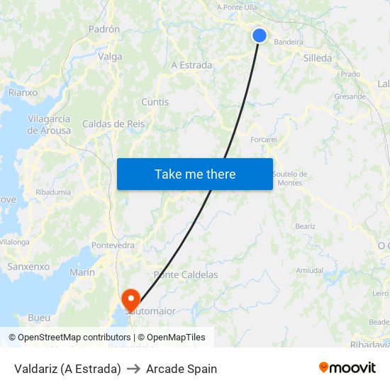 Valdariz (A Estrada) to Arcade Spain map