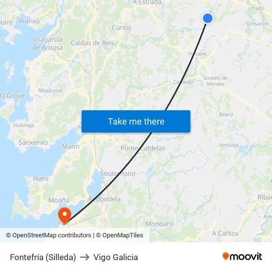 Fontefría (Silleda) to Vigo Galicia map