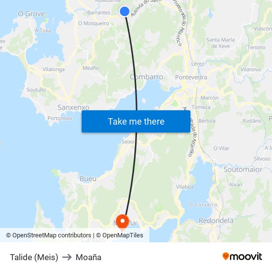 Talide (Meis) to Moaña map