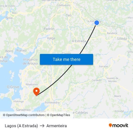 Lagos (A Estrada) to Armenteira map