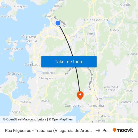 Rúa Filgueiras - Trabanca (Vilagarcía de Arousa) to Poio map