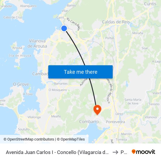 Avenida Juan Carlos I - Concello (Vilagarcía de Arousa) to Poio map