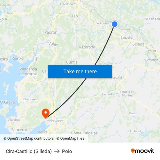 Cira-Castillo (Silleda) to Poio map