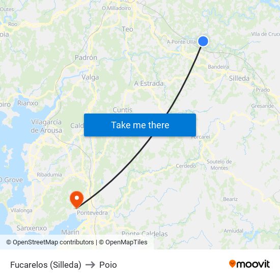 Fucarelos (Silleda) to Poio map