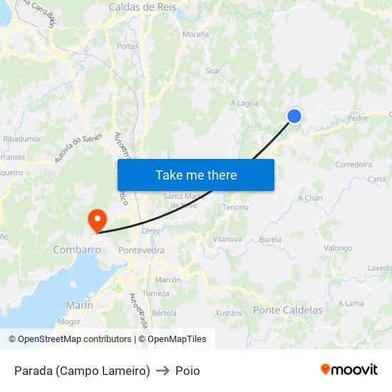 Parada (Campo Lameiro) to Poio map