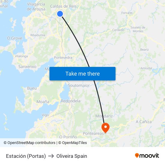 Estación (Portas) to Oliveira Spain map