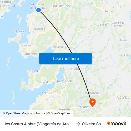 Ies Castro Alobre (Vilagarcía de Arousa) to Oliveira Spain map