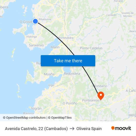 Avenida Castrelo, 22 (Cambados) to Oliveira Spain map