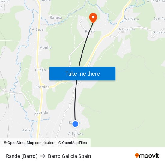 Rande (Barro) to Barro Galicia Spain map