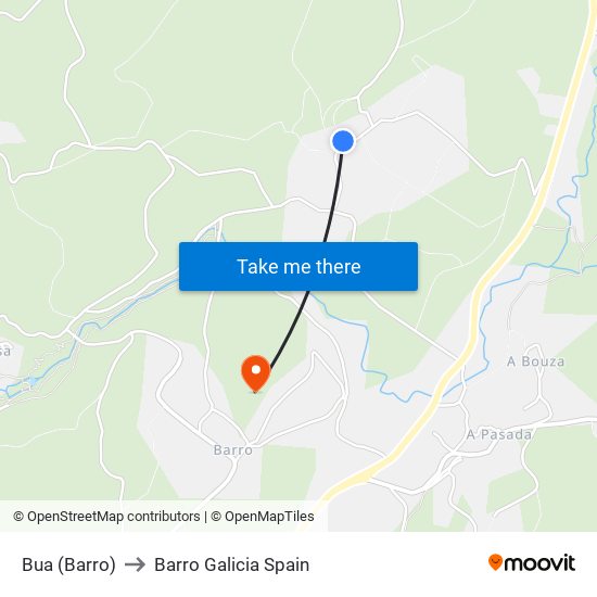 Bua (Barro) to Barro Galicia Spain map