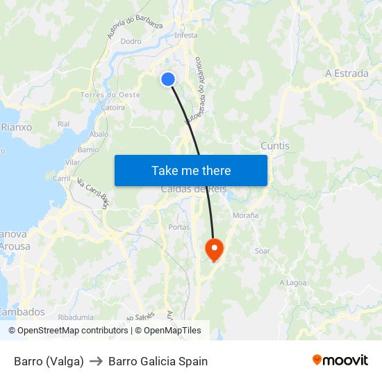 Barro (Valga) to Barro Galicia Spain map