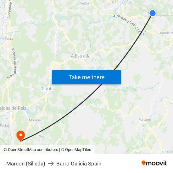 Marcón (Silleda) to Barro Galicia Spain map